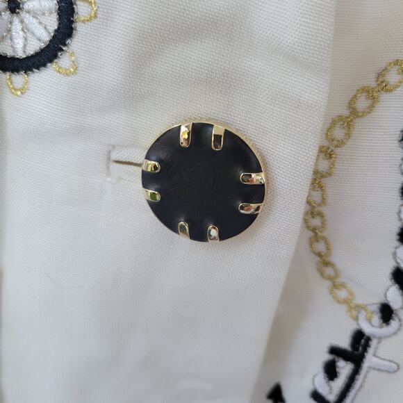 Donna Vinci Women’s Blazer Size 20 White Nautical Embroidered Linen Blend... - Picture 13 of 14